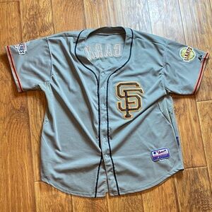 Majestic Madison bumgarder Gray Giants size 56 Baseball Jersey